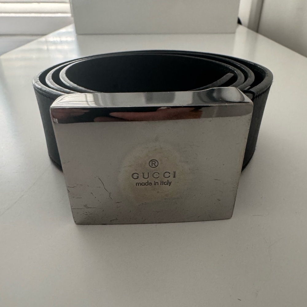 Authentic Gucci Calfskin Leather Logo Buckle